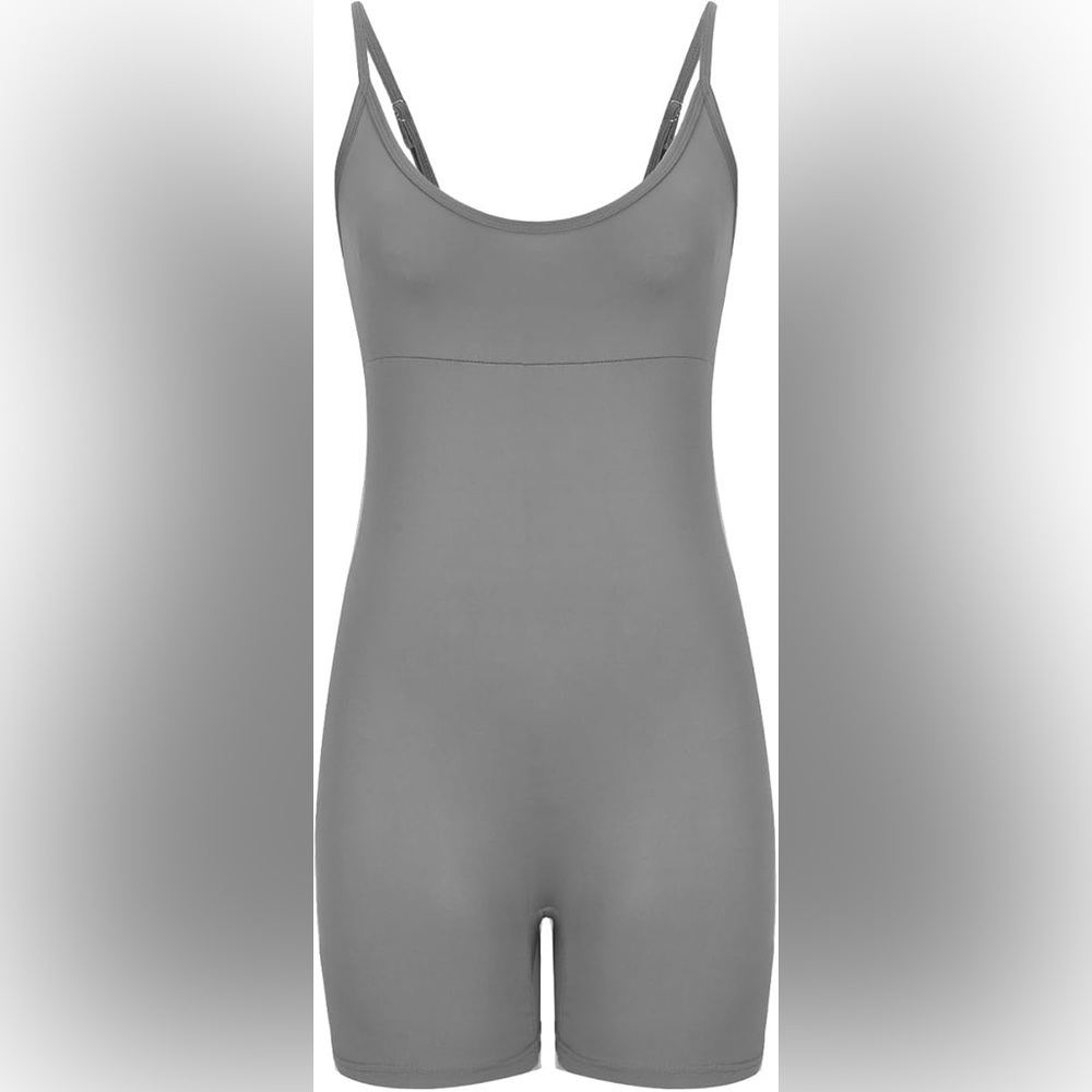 Amazon Gray Sleeveless One Piece Bodysuit Romper